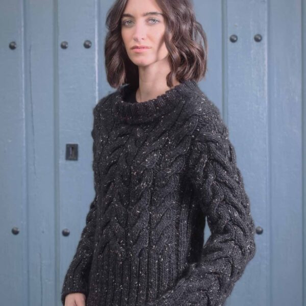 JERSEY TEJIDO A MANO EN ALPACA, LINO Y LANA. OVO