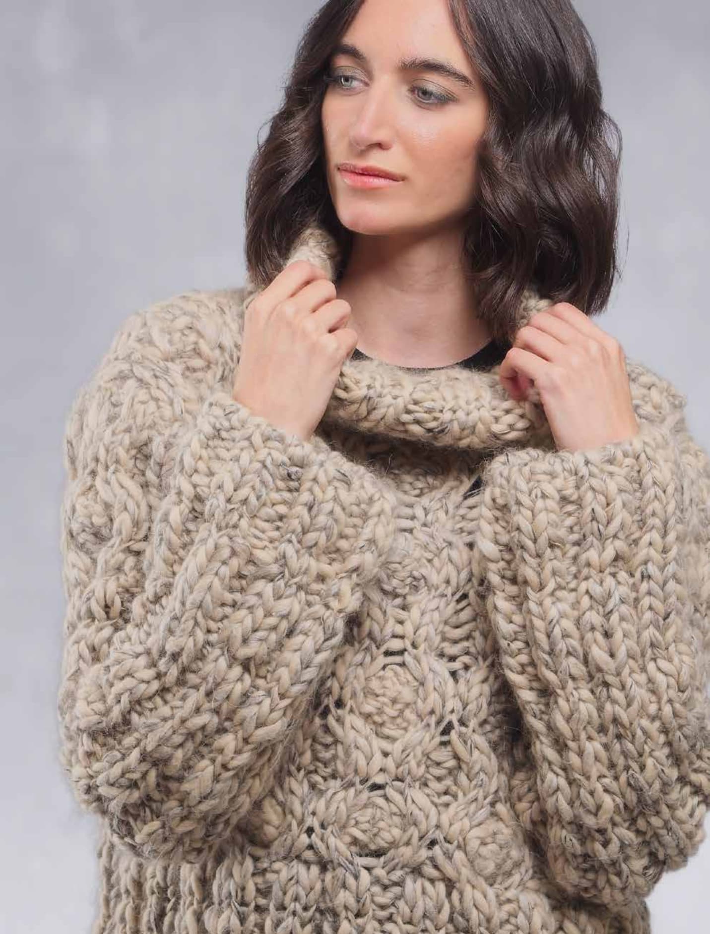 JERSEY TEJIDO A MANO EN ALPACA, LINO Y LANA. OVO III